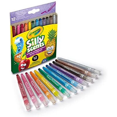 CRAYOLA Silly Scents, 52-9712 waspotloden, intrekbaar, geparfumeerd, 12 waspotloden, draaibaar, fijne en duurzame punt, 52-9712 CRAYOLA Silly Scents, 52-9712 waspotloden, intrekbaar, geparfumeerd, 12 waspotloden, draaibaar, fijne en duurzame punt, 52-9712