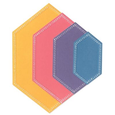 Sizzix Framelits Stacey Park ingenaaide zeshoekige snijmatrix, grijs Sizzix Framelits Stacey Park ingenaaide zeshoekige snijmatrix, grijs