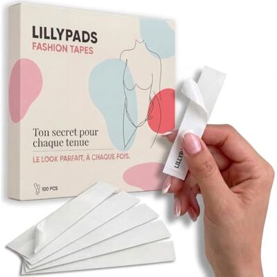Lillypads ® Fashion Tape dubbelzijdige lijm voor kleding 100 transparante strips body tape voor decolleté, blouse en outfits zonder bandjes hypoallergeen en zweetbestendig Lillypads ® Fashion Tape dubbelzijdige lijm voor kleding 100 transparante strips body tape voor decolleté, blouse en outfits zonder bandjes hypoallergeen en zweetbestendig