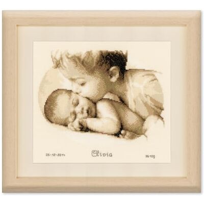 Vervaco Kruissteek tellende Kit DIY Cadeau Baby Geboorte Gepersonaliseerde FRATERNEL LIEFDE Volledige Schilderij Borduurset Vrije Tijd Creatieve Home Decoronca. 27 x 21 cm Cross Stitch Vervaco Kruissteek tellende Kit DIY Cadeau Baby Geboorte Gepersonaliseerde FRATERNEL LIEFDE Volledige Schilderij Borduurset Vrije Tijd Creatieve Home Decoronca. 27 x 21 cm Cross Stitch