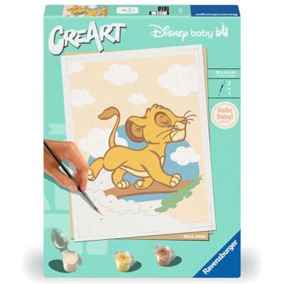 Ravensburger CreArt 25898 Simba Disney Paint by Number Adults, doe-het-zelf schilderset met kwast en acrylverf, cadeau voor zwangere vrouwen of geboorte, schilderen voor volwassenen Ravensburger CreArt 25898 Simba Disney Paint by Number Adults, doe-het-zelf schilderset met kwast en acrylverf, cadeau voor zwangere vrouwen of geboorte, schilderen voor volwassenen