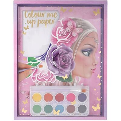 Depesche TOPModel 11487 Colour me up Paper, aquarelpapier met 10 motieven om in te kleuren, met kwast en aquarel Depesche TOPModel 11487 Colour me up Paper, aquarelpapier met 10 motieven om in te kleuren, met kwast en aquarel