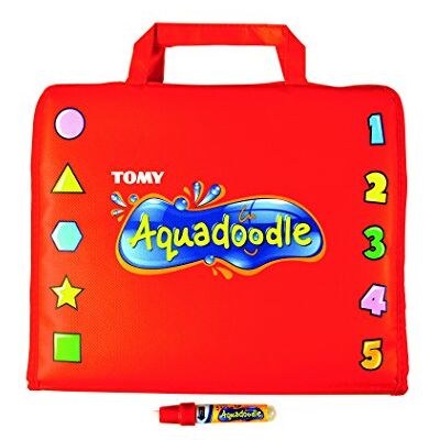 AquaDoodle TOMY T6659 Tekenkoffer, rood, zonder vlekken, spelletjes voor kinderen, reisformaat, geschikt voor kinderen van 18 maanden+ AquaDoodle TOMY T6659 Tekenkoffer, rood, zonder vlekken, spelletjes voor kinderen, reisformaat, geschikt voor kinderen van 18 maanden+