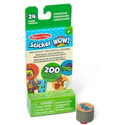 Melissa & Doug WOW! Mini-activiteitenblok en 200 stickers om te vullen voor stempel, zelfklevend, activiteit, knutselspeelgoed om te verzamelen, dinosaurusstickers, FSC-gecertificeerd Melissa & Doug WOW! Mini-activiteitenblok en 200 stickers om te vullen voor stempel, zelfklevend, activiteit, knutselspeelgoed om te verzamelen, dinosaurusstickers, FSC-gecertificeerd