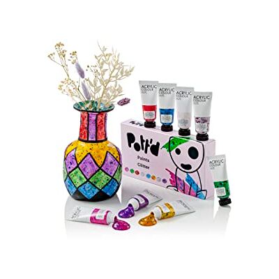 Pott'd ™ Premium Acryl Pottery Paints for Adults, schilderset, schilderset voor aardewerk met luchtgedroogde klei Pott'd ™ Premium Acryl Pottery Paints for Adults, schilderset, schilderset voor aardewerk met luchtgedroogde klei