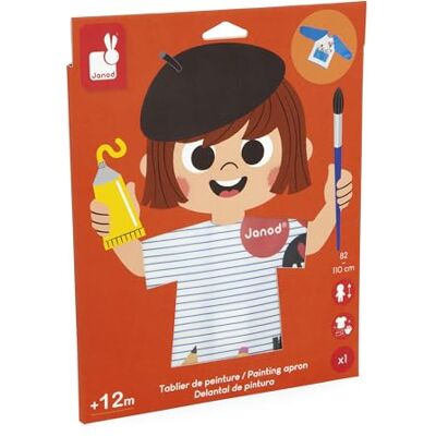 Janod Schilderschort voor kinderen vanaf 18 maanden Maat 82 tot 110 cm Lange mouwen Ideaal beschermend schort voor schilderen, creatieve vrije tijd, handmatige activiteiten Waterdicht J07404 Janod Schilderschort voor kinderen vanaf 18 maanden Maat 82 tot 110 cm Lange mouwen Ideaal beschermend schort voor schilderen, creatieve vrije tijd, handmatige activiteiten Waterdicht J07404