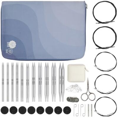 KnitPro Nova Set verwisselbare naalden paar rondbreinaalden 11 x 13 cm met accessoires Nova Regal set voor beginners, professionals en geschenkdoos KnitPro Nova Set verwisselbare naalden paar rondbreinaalden 11 x 13 cm met accessoires Nova Regal set voor beginners, professionals en geschenkdoos