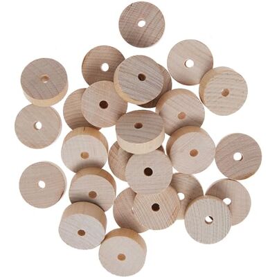 Baker Ross VC202 Houten wielen om te knutselen, 30 stuks, houten wielen voor modelbouw Baker Ross VC202 Houten wielen om te knutselen, 30 stuks, houten wielen voor modelbouw