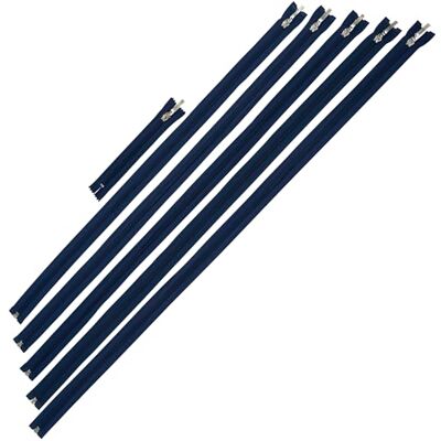 AERZETIX Set van 5 spiraalritssluitingen nr. 5, 65, 70, 75, 80, 85 cm, deelbaar + 1 ritssluiting van 16 cm, niet scheidbaar nr. 5, met decoratieve trekker, van metaal, nylon, polyester, donkerblauw AERZETIX Set van 5 spiraalritssluitingen nr. 5, 65, 70, 75, 80, 85 cm, deelbaar + 1 ritssluiting van 16 cm, niet scheidbaar nr. 5, met decoratieve trekker, van metaal, nylon, polyester, donkerblauw