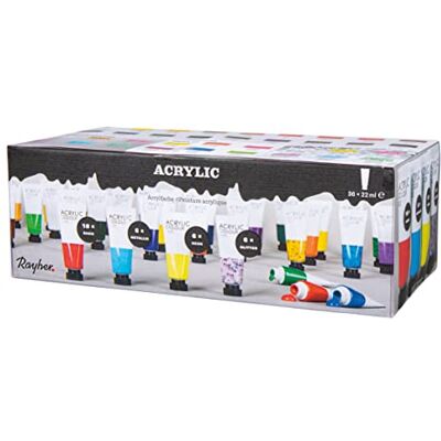 Rayher Kunstenaarset acrylverf, 36 kleuren tot 22 ml (792 ml), 35045999 Rayher Kunstenaarset acrylverf, 36 kleuren tot 22 ml (792 ml), 35045999
