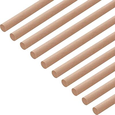 Gedotec Ronde beukenstaaf glad, 10 stuks, rond hout om te knutselen en voor in de tuin, afmetingen: 10 x 1000 mm, houten stokken van beukenhout, massief hout, ronde knutselstokken Gedotec Ronde beukenstaaf glad, 10 stuks, rond hout om te knutselen en voor in de tuin, afmetingen: 10 x 1000 mm, houten stokken van beukenhout, massief hout, ronde knutselstokken