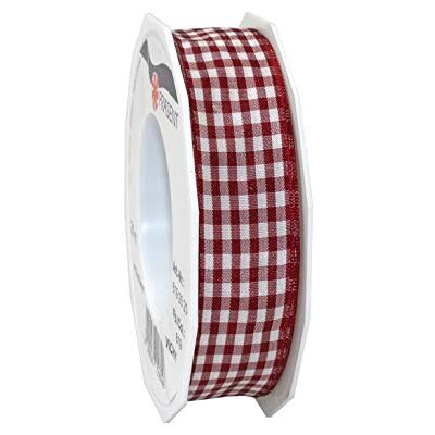 PRÄSENT Lint, bordeaux/crème, 15 mm 20 m PRÄSENT Lint, bordeaux/crème, 15 mm 20 m