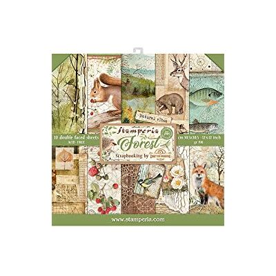 Stamperia Dubbelzijdig plakpapier, 10 vellen, 5 (12 x 12 inch) Forest, meerkleurig, 30,5 x 30,5 cm Stamperia Dubbelzijdig plakpapier, 10 vellen, 5 (12 x 12 inch) Forest, meerkleurig, 30,5 x 30,5 cm
