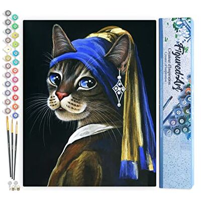 ART Schilderen op nummer voor volwassenen, de jonge minette met de parel – handmatige activiteit creatieve vrijetijdsset, doe-het-zelf, compleet kunstnummer, 40 x 50 cm zonder houten frame ART Schilderen op nummer voor volwassenen, de jonge minette met de parel – handmatige activiteit creatieve vrijetijdsset, doe-het-zelf, compleet kunstnummer, 40 x 50 cm zonder houten frame