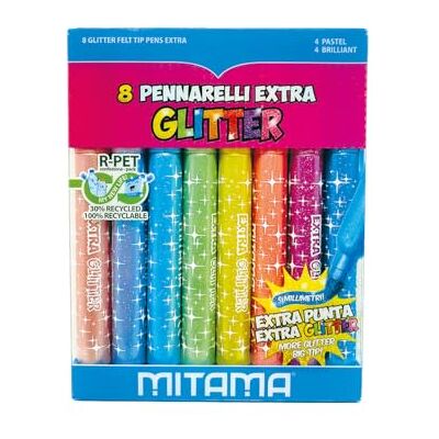 Mitama 8 stuks creatieve speeldozen jumbo glitterstiften comfortabele grip, maxi-punt 8 stuks 4 pastelglitter + 4 glanzende glitter in Pet Box creatieve spelletjes spelletjes Mitama 8 stuks creatieve speeldozen jumbo glitterstiften comfortabele grip, maxi-punt 8 stuks 4 pastelglitter + 4 glanzende glitter in Pet Box creatieve spelletjes spelletjes