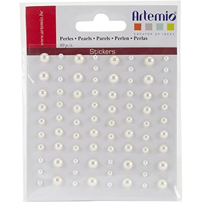 Artemio – Zelfklevend – 80 strass-kralen, ivoor, wit Artemio – Zelfklevend – 80 strass-kralen, ivoor, wit