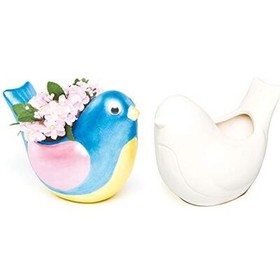 Baker Ross Bird Bloempotten van keramiek (doos van 4) voor kinderen om te decoreren, kunst en handwerk AG193 Baker Ross Bird Bloempotten van keramiek (doos van 4) voor kinderen om te decoreren, kunst en handwerk AG193