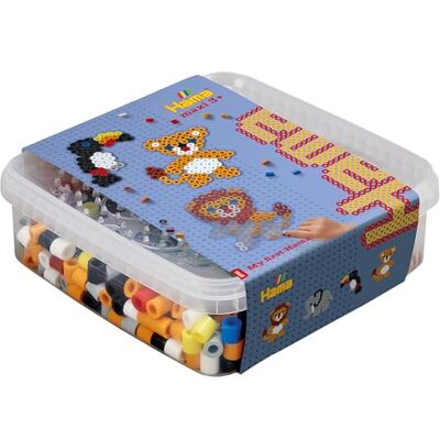Hama Dierenbox – 600 kralen en 2 platen – strijkkralen maxi-formaat – knutselen vanaf 3 jaar 8751 groen/geel/oranje/grijs/zwart/bruin Hama Dierenbox – 600 kralen en 2 platen – strijkkralen maxi-formaat – knutselen vanaf 3 jaar 8751 groen/geel/oranje/grijs/zwart/bruin
