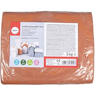 Rayher Klei, donkerbruin, 1 stuk, 5 kg, luchtdrogend, boetseerklei, creatieve kunst, pottenbakkerij, kinderen, Kerstmis, pakket-34468552 Rayher Klei, donkerbruin, 1 stuk, 5 kg, luchtdrogend, boetseerklei, creatieve kunst, pottenbakkerij, kinderen, Kerstmis, pakket-34468552