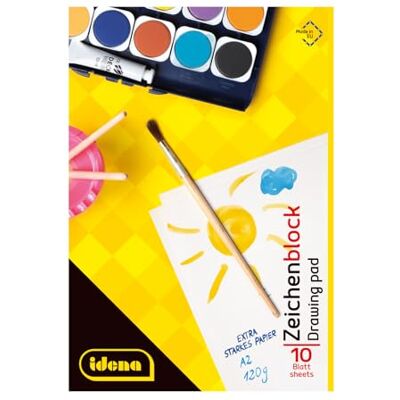 Idena 10389 Tekenblok, DIN A2, 10 vellen, 120 g/m², 1 stuk Idena 10389 Tekenblok, DIN A2, 10 vellen, 120 g/m², 1 stuk