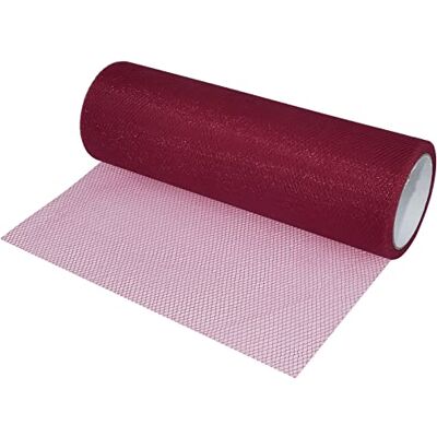 AERZETIX C55258 rol tule netten 15 cm x 9 m kleur: bordeaux voor naaien kleding knutselen decoratie AERZETIX C55258 rol tule netten 15 cm x 9 m kleur: bordeaux voor naaien kleding knutselen decoratie