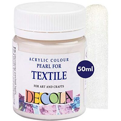 Decola — Textielverf Wit Glitter 50ML Textielverf Met Hoog Pigmentgehalte Gemaakt door Nevskaya Palitra Decola — Textielverf Wit Glitter 50ML Textielverf Met Hoog Pigmentgehalte Gemaakt door Nevskaya Palitra