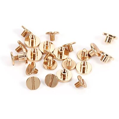 Walfront 10 stuks robuuste messing knoppen met nagelschroeven, leren klinknagels, riemriemen, zakschroeven 5 mm (5 mm) Walfront 10 stuks robuuste messing knoppen met nagelschroeven, leren klinknagels, riemriemen, zakschroeven 5 mm (5 mm)
