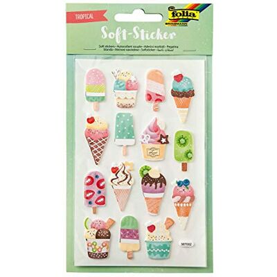 Folia 19301 Soft Hoogwaardige tropische schuimstickers met warme afwerking 28 bijpassende stickers, ideaal voor het versieren van wenskaarten, knutselen en scrapbooking Folia 19301 Soft Hoogwaardige tropische schuimstickers met warme afwerking 28 bijpassende stickers, ideaal voor het versieren van wenskaarten, knutselen en scrapbooking