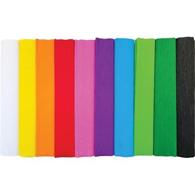 Interdruk Crêpepapier rollen 25 x 200 cm 10 klassieke kleuren Interdruk Crêpepapier rollen 25 x 200 cm 10 klassieke kleuren