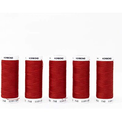 KORBOND 5 x 100 m rol polyestergaren voor handnaaimachine, krimpt niet, ideaal voor patches, naaien, quilten, knutselen, reparaties en decoreren KORBOND 5 x 100 m rol polyestergaren voor handnaaimachine, krimpt niet, ideaal voor patches, naaien, quilten, knutselen, reparaties en decoreren