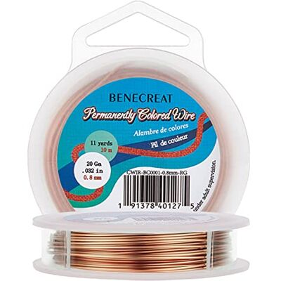 BENECREAT Aanslagbestendige koperdraad, 20 gauge (0,8 mm), sieradendraad, 10 m BENECREAT Aanslagbestendige koperdraad, 20 gauge (0,8 mm), sieradendraad, 10 m