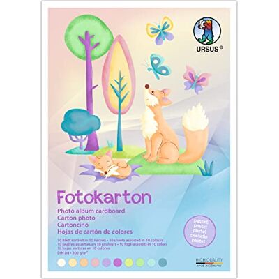 Ursus 3794699 Pastel fotokarton, DIN A4, 300 g/m², 10 vellen in 10 kleuren, kleurrijk, van verse cellulose, lichtecht, ideaal voor knutselen Ursus 3794699 Pastel fotokarton, DIN A4, 300 g/m², 10 vellen in 10 kleuren, kleurrijk, van verse cellulose, lichtecht, ideaal voor knutselen