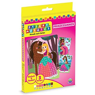 Sticky Mosaics ORB Travel Pack prinsessen – 51020 – DIY – mozaïek op nummer – reizen – 24 cm – vanaf 5 jaar Sticky Mosaics ORB Travel Pack prinsessen – 51020 – DIY – mozaïek op nummer – reizen – 24 cm – vanaf 5 jaar