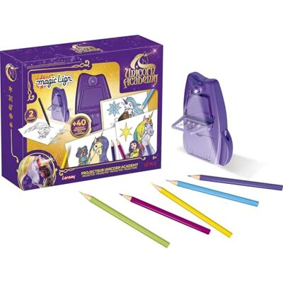 Lansay Magic Line – Unicorn Academy projector, tekenset voor kinderen met compacte projector, transparante films, vellen en potloden, reproduceert en creëert je favoriete eenhoorns, vanaf 5 jaar Lansay Magic Line – Unicorn Academy projector, tekenset voor kinderen met compacte projector, transparante films, vellen en potloden, reproduceert en creëert je favoriete eenhoorns, vanaf 5 jaar