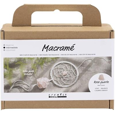 Creativ E Mini knutselset Macrame, lichtroze, wit, 1 stuk Creativ E Mini knutselset Macrame, lichtroze, wit, 1 stuk