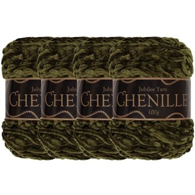 BambooMN JubileeYarn chenille-garen, gekamd gewicht, 100 g/cake, olijfolie, 4 taarten BambooMN JubileeYarn chenille-garen, gekamd gewicht, 100 g/cake, olijfolie, 4 taarten