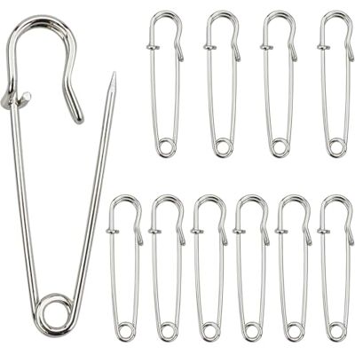 REBECASKYENS Set van 12 kilt veiligheidsspelden Grote veiligheidsspelden 63 mm Roestvrij staal Stevig Voor dekens, breien, sieraden en knutselen Zilver REBECASKYENS Set van 12 kilt veiligheidsspelden Grote veiligheidsspelden 63 mm Roestvrij staal Stevig Voor dekens, breien, sieraden en knutselen Zilver