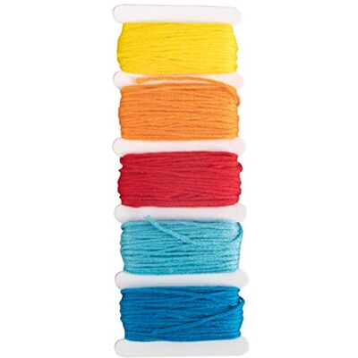 Rayher 53564990 Stitch & Knot, 5 kleuren à 10 m (50 m), borduurgaren voor vriendschapsband Rayher 53564990 Stitch & Knot, 5 kleuren à 10 m (50 m), borduurgaren voor vriendschapsband