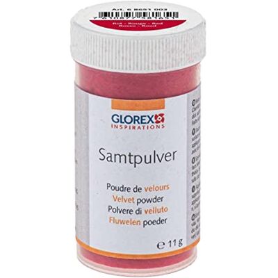 GLOREX Fluwelen poeder, rood, 11 g GLOREX Fluwelen poeder, rood, 11 g