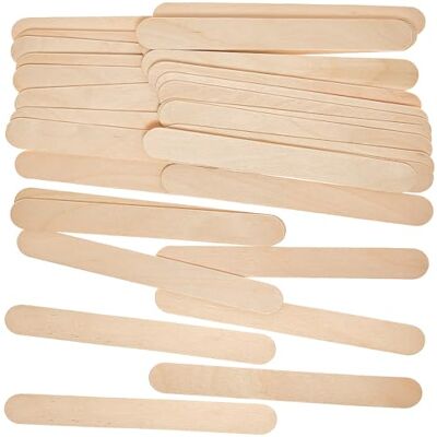 Baker Ross FN234 Jumbo Wooden Craft Sticks 80 stuks, lollystokjes om te knutselen, veelzijdige ijslollystokjes Baker Ross FN234 Jumbo Wooden Craft Sticks 80 stuks, lollystokjes om te knutselen, veelzijdige ijslollystokjes