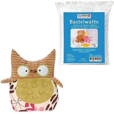 GLOREX 04644-1K Knuffelset om zelf te vullen, uil Sina, ca. 25 cm, met 100 g katoen, om te knutselen en te knuffelen GLOREX 04644-1K Knuffelset om zelf te vullen, uil Sina, ca. 25 cm, met 100 g katoen, om te knutselen en te knuffelen