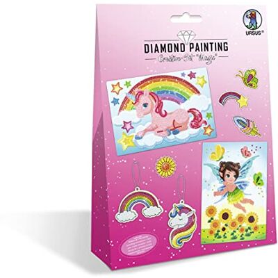 Ursus 43510001 Magic Diamond Painting set voor kinderen voor het maken van foto's, hangers en stickers met diamanten Ursus 43510001 Magic Diamond Painting set voor kinderen voor het maken van foto's, hangers en stickers met diamanten