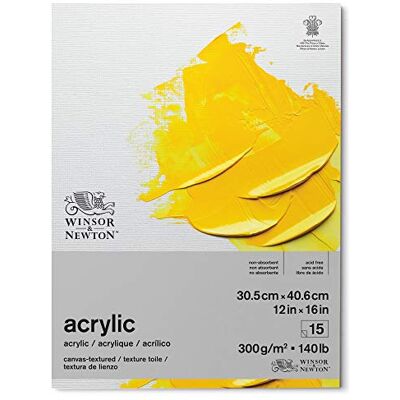 Winsor & Newton , Papier, voor acrylblok 300 g, 30,5 x 40,6 cm, 15 vellen, 30,5 x 40,6 cm Winsor & Newton , Papier, voor acrylblok 300 g, 30,5 x 40,6 cm, 15 vellen, 30,5 x 40,6 cm