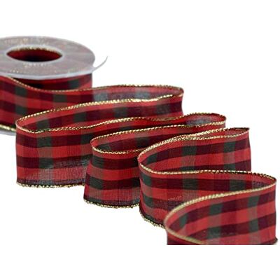 Furlanis Kerst tartan lint, Italiaanse stof Amarant, 40 mm x 20 m Furlanis Kerst tartan lint, Italiaanse stof Amarant, 40 mm x 20 m