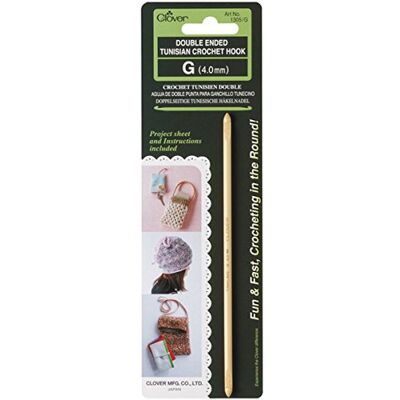 Clover Tunesische haak dubbel, 4 mm Clover Tunesische haak dubbel, 4 mm