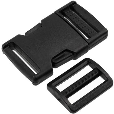AERZETIX Set van 6 verstelbare gespen met snelsluiting + 6 schuifgespen voor textielaccessoires, doe-het-zelf, riemen lus 30 mm van kunststof in de kleur zwart AERZETIX Set van 6 verstelbare gespen met snelsluiting + 6 schuifgespen voor textielaccessoires, doe-het-zelf, riemen lus 30 mm van kunststof in de kleur zwart