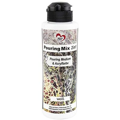 Ideen mit Herz Pouring Mix 2-in-1 Pouring Medium & acrylverf 180 ml Geen mengen met vloeistof, medium of siliconenolie (wit) Ideen mit Herz Pouring Mix 2-in-1 Pouring Medium & acrylverf 180 ml Geen mengen met vloeistof, medium of siliconenolie (wit)