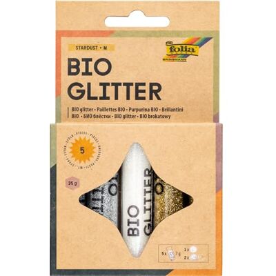 Folia 57811 Stardust M 5 tubes 7 g organische glitter in 3 verschillende kleuren voor decoratie en decoratie Folia 57811 Stardust M 5 tubes 7 g organische glitter in 3 verschillende kleuren voor decoratie en decoratie
