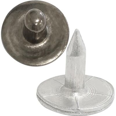 AERZETIX 50 stuks convexe klinknagels ø9,5 mm lengte 9 mm "NEUTRE" van metaal kleur zwart chroom voor leer, stof, jeans, kleding, lederwaren textiel AERZETIX 50 stuks convexe klinknagels ø9,5 mm lengte 9 mm "NEUTRE" van metaal kleur zwart chroom voor leer, stof, jeans, kleding, lederwaren textiel