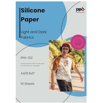 PPD 10 x A4 siliconenpapier voor de bescherming van de overdracht van textiel, speciaal voor strijkbare strijkbare strijkbare stickers of hittepers -102-10 PPD 10 x A4 siliconenpapier voor de bescherming van de overdracht van textiel, speciaal voor strijkbare strijkbare strijkbare stickers of hittepers -102-10